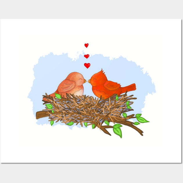 Cardinal Love Birds Wall Art by Julie Townsend Studio